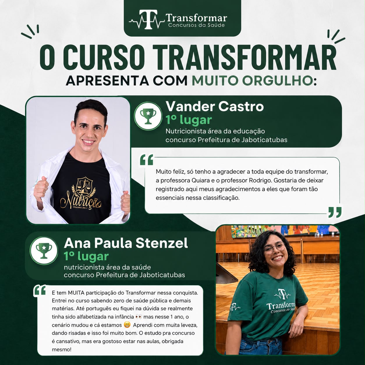 Depoimento de aluna aprovada