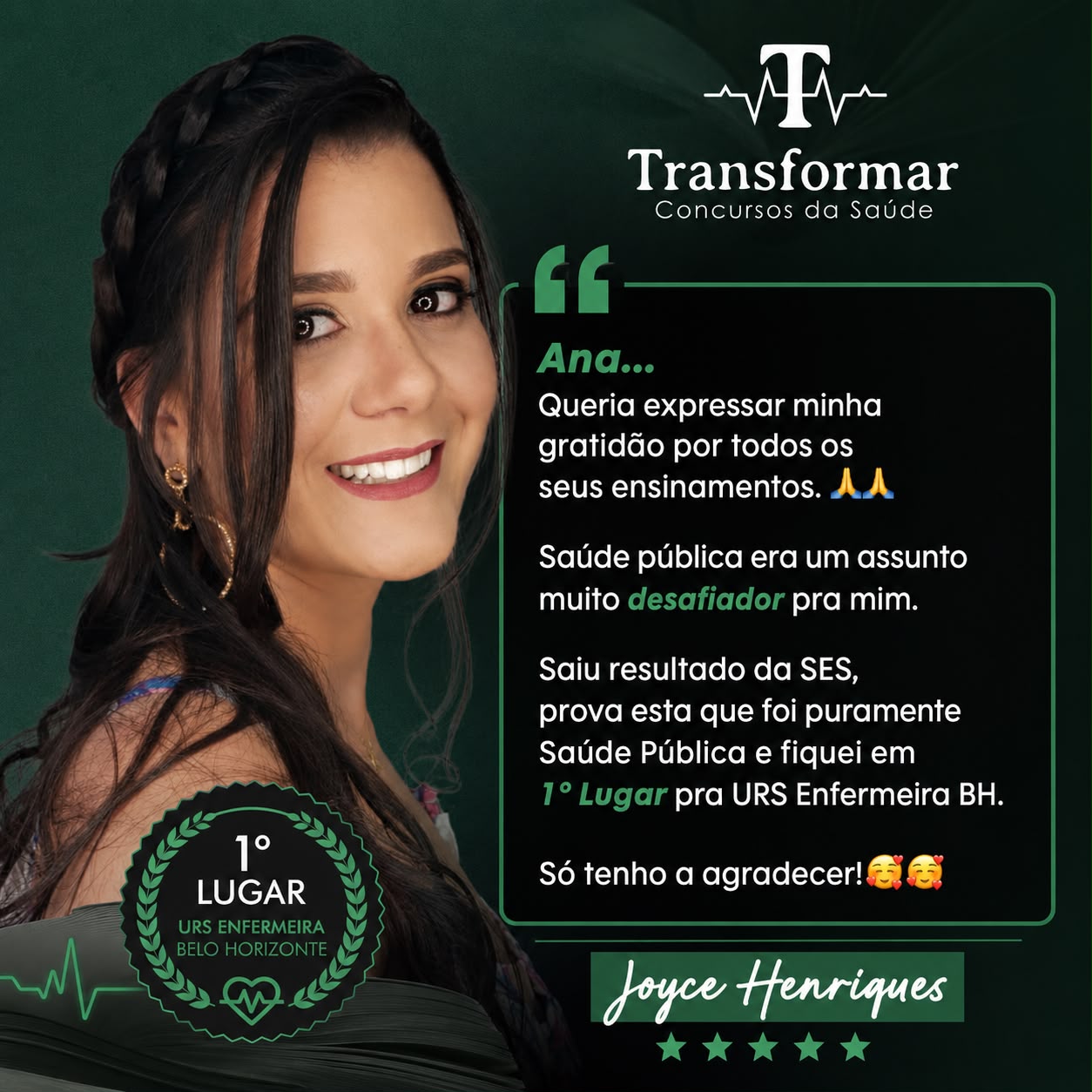 Depoimento de alunos aprovados