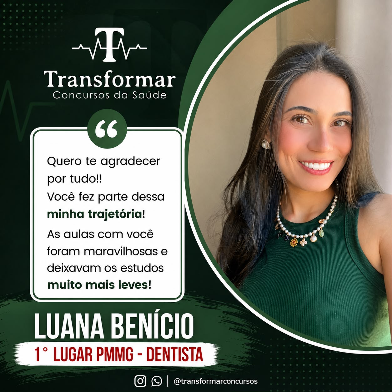 Depoimento de aluna aprovada